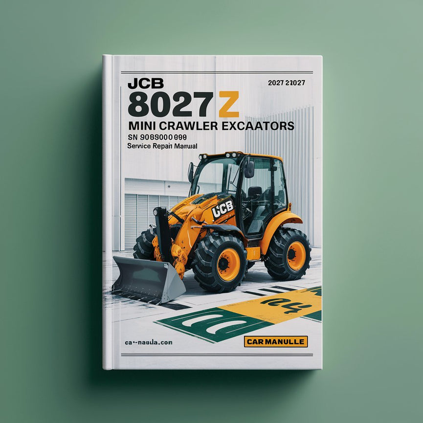 Manual de reparación y servicio de miniexcavadoras de cadenas JCB 8027 Z SN 0898000-0898999