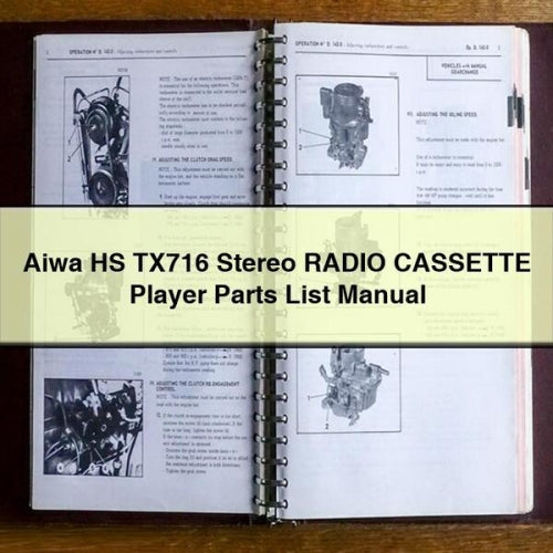 Liste des pièces du lecteur de cassettes radio stéréo Aiwa HS TX716 Télécharger le manuel PDF