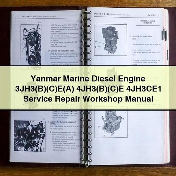 Manual de taller y reparación del motor diésel marino Yanmar 3JH3(B)(C)E(A) 4JH3(B)(C)E 4JH3CE1