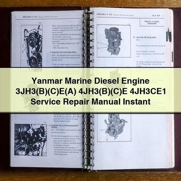 Manual de servicio y reparación del motor diésel marino Yanmar 3JH3(B)(C)E(A) 4JH3(B)(C)E 4JH3CE1