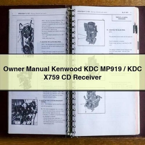 Owner Manual Kenwood KDC MP919 / KDC X759 CD Receiver PDF Download