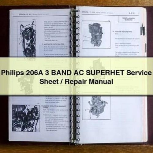 Fiche de service / Manuel de réparation du climatiseur Philips 206A 3 BAnd SuperHET en PDF à télécharger