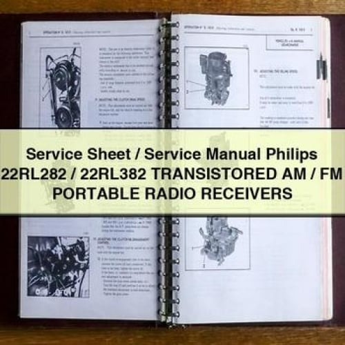 Fiche de service / Manuel de service Philips 22RL282 / 22RL382 RÉCEPTEURS RADIO PORTABLES AM / FM À TRANSISTORS Télécharger le PDF