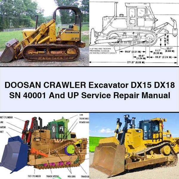 DOOSAN Crawler Excavator DX15 DX18 SN 40001 And UP Service Repair Manual