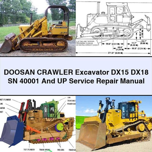 DOOSAN Crawler Excavator DX15 DX18 SN 40001 And UP Service Repair Manual
