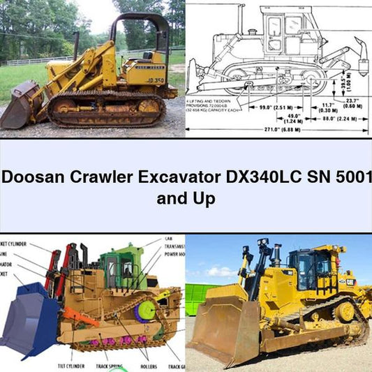 Doosan Crawler Excavator DX340LC SN 5001 and Up