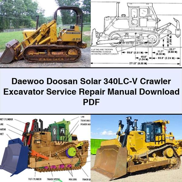 Daewoo Doosan Solar 340LC-V Crawler Excavator Service Repair Manual