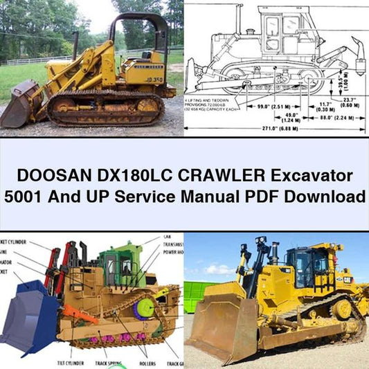 DOOSAN DX180LC Crawler Excavator 5001 And UP Service Repair Manual