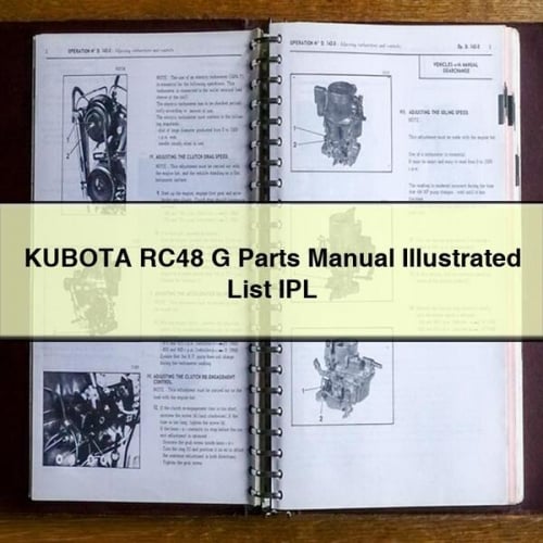 Manuel des pièces détachées KUBOTA RC48 G Liste ILLUSTRÉE Téléchargement PDF IPL