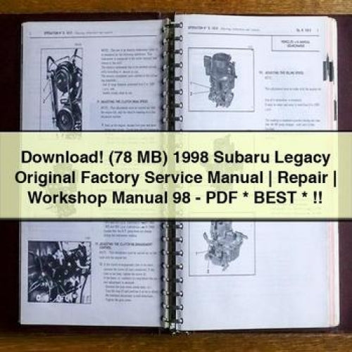 Download (78 MB) 1998 Subaru Legacy Original Factory Service Manual | Repair | Workshop Manual 98 - PDF * Best *