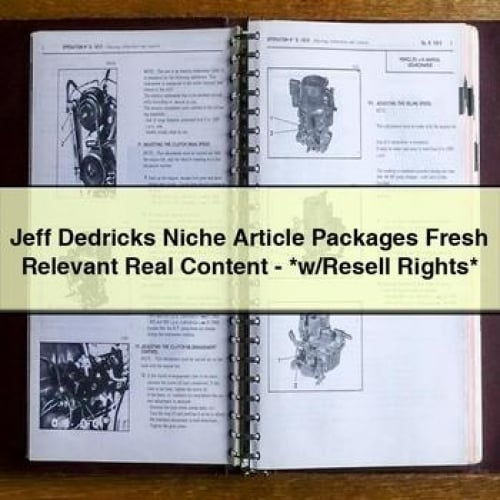 Jeff Dedricks Niche Article Packages Contenu réel, pertinent et frais - *avec droits de revente*