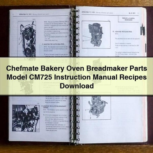 Chefmate Bakery Oven Breadmaker Parts Model CM725 Instruction Manual Recipes PDF Download Download