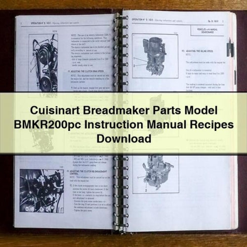 Cuisinart Breadmaker Parts Model BMKR200pc Instruction Manual Recipes PDF Download Download