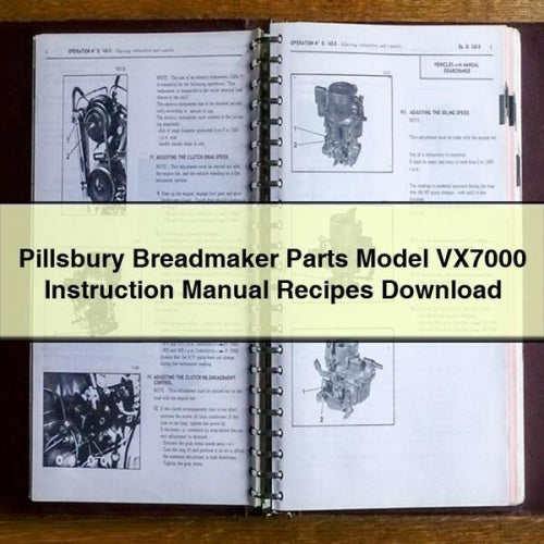 Pièces détachées pour machine à pain Pillsbury Modèle VX7000 Manuel d'instructions Recettes Téléchargement PDF Télécharger