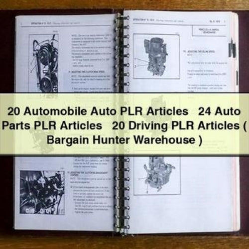 20 Automobile Auto PLR Articles + 24 Auto Parts PLR Articles + 20 Driving PLR Articles ( Bargain Hunter Warehouse )