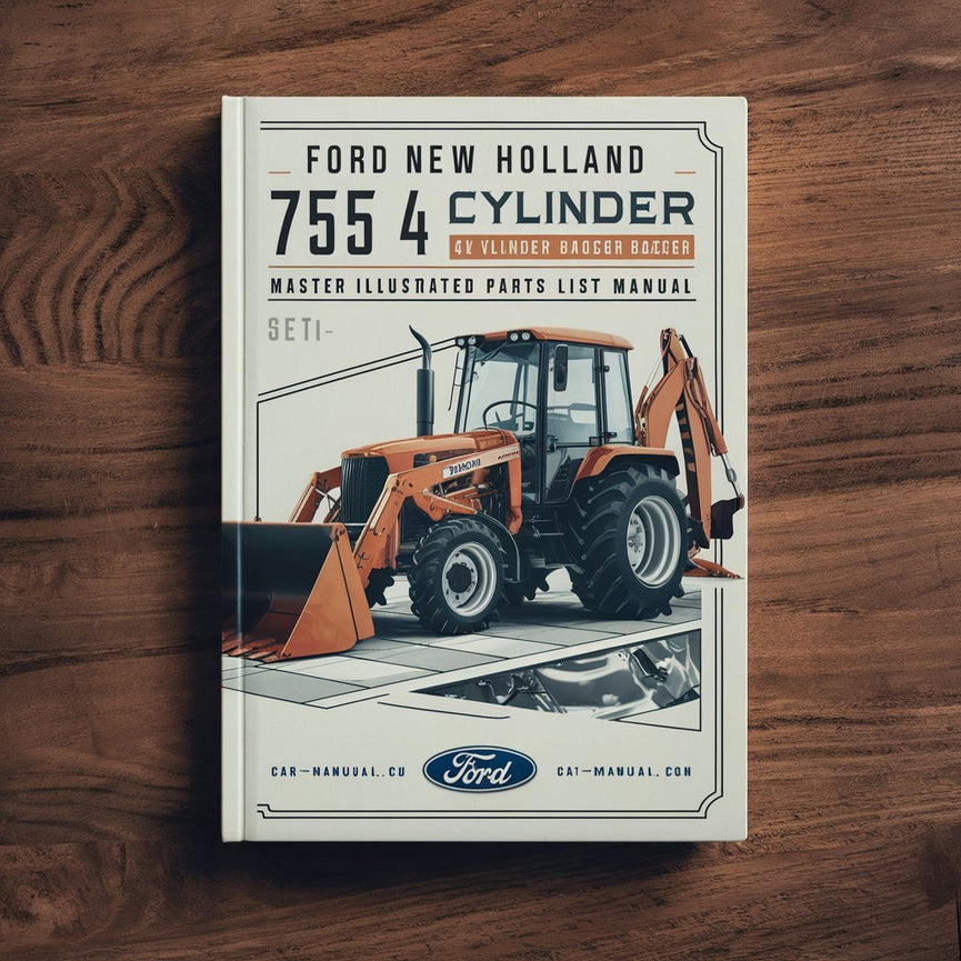 Manual ilustrado de la lista de piezas del tractor cargador retroexcavadora Ford New Holland 755 de 4 CILINDROS