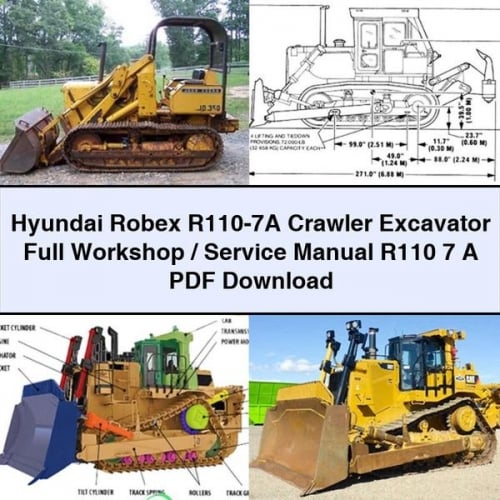 Manual de servicio y reparación completo de la excavadora de cadenas Hyundai Robex R110-7A R110 7 A