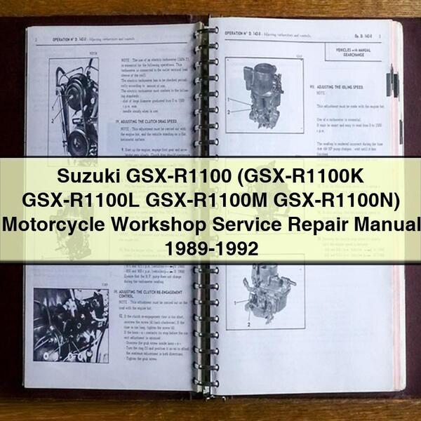 Suzuki GSX-R1100 (GSX-R1100K GSX-R1100L GSX-R1100M GSX-R1100N) Motorcycle Workshop Service Repair Manual 1989-1992 PDF Download