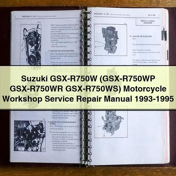 Suzuki GSX-R750W (GSX-R750WP GSX-R750WR GSX-R750WS) Motorcycle Workshop Service Repair Manual 1993-1995