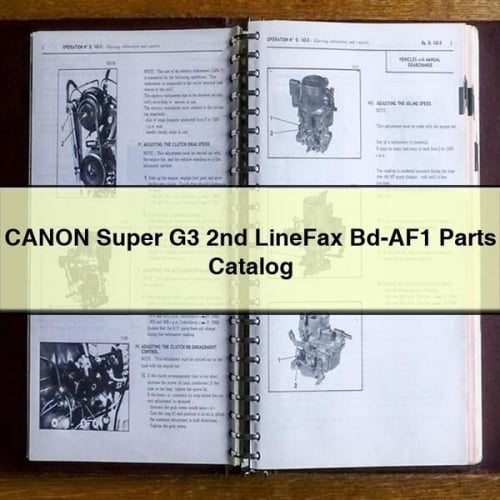 CANON Super G3 2nd LineFax Bd-AF1 Parts Catalog