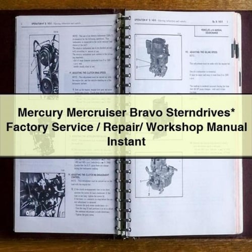 Mercury Mercruiser Bravo Sterndrives* Factory Service / Repair/ Workshop Manual Instant Download PDF