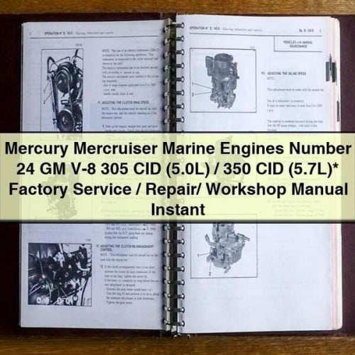 Mercury Mercruiser Marine Engines Number 24 GM V-8 305 CID (5.0L) / 350 CID (5.7L)* Factory Service / Repair/ Workshop Manual Instant Download PDF