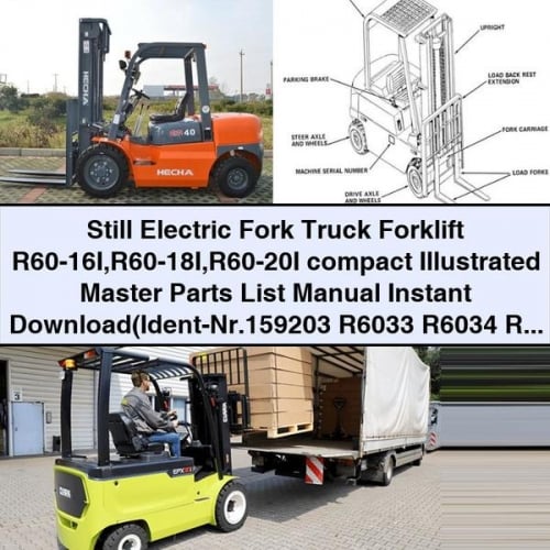 Still Electric Fork Truck Forklift R60-16I R60-18I R60-20I compact Illustrated Master Parts List Manual Instant Download(Ident-Nr.159203 R6033 R6034 R6035) PDF