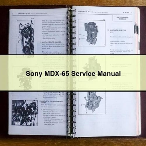 Sony MDX-65 Service Manual PDF Download