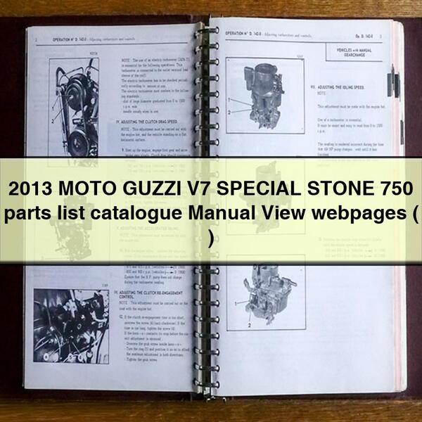 2013 MOTO GUZZI V7 SPECIAL STONE 750 parts list catalogue Manual View webpages (   )