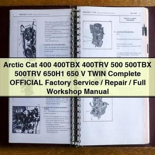 Arctic Cat 400 400TBX 400TRV 500 500TBX 500TRV 650H1 650 V TWIN Complete OFFICIAL Factory Service / Repair / Full Workshop Manual PDF Download