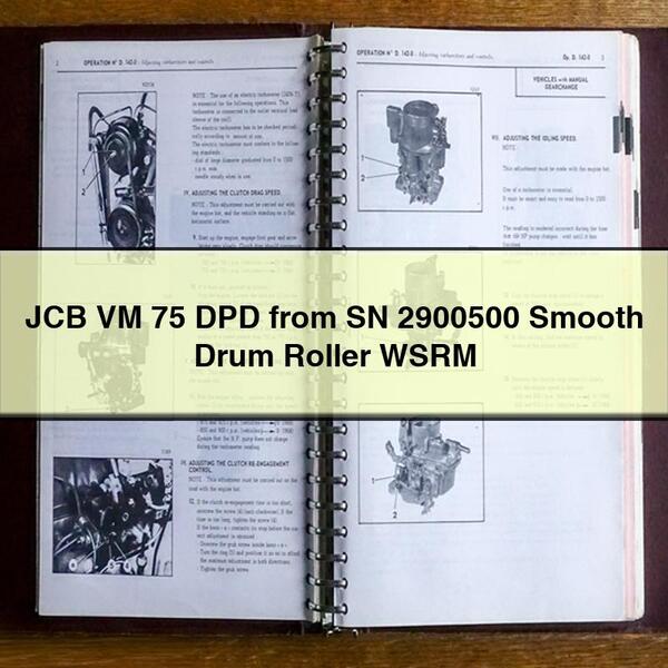 JCB VM 75 DPD from SN 2900500 Smooth Drum Roller WSRM