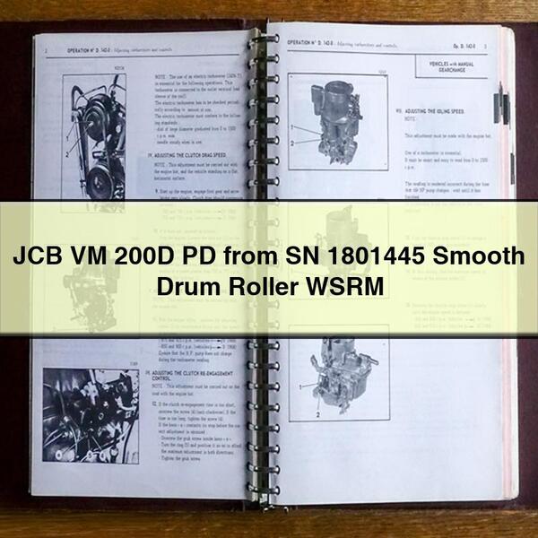 JCB VM 200D PD from SN 1801445 Smooth Drum Roller WSRM