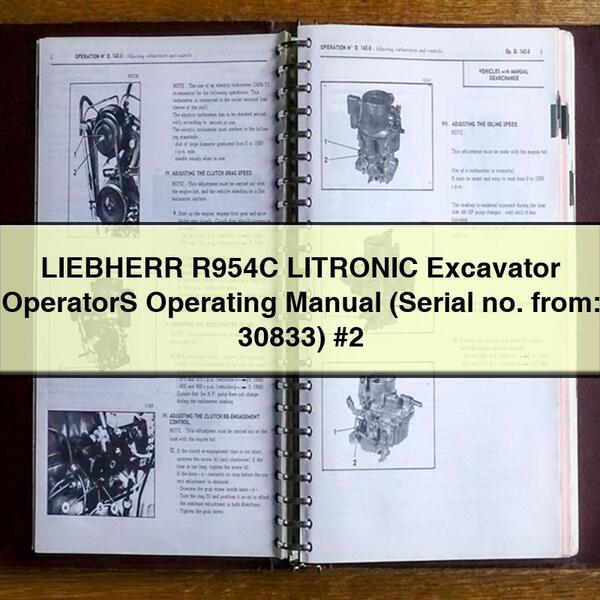 Manual de instrucciones del operador de excavadora LIEBHERR R954C LITRONIC (N.º de serie: 30833) n.º 2