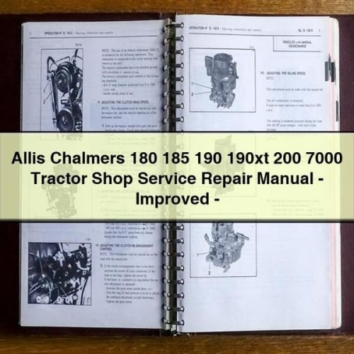 Allis Chalmers 180 185 190 190xt 200 7000 Tractor Shop Service Repair Manual - Improved - Download PDF