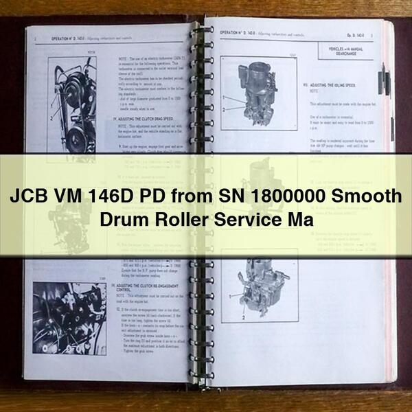 JCB VM 146D PD from SN 1800000 Smooth Drum Roller Service Ma