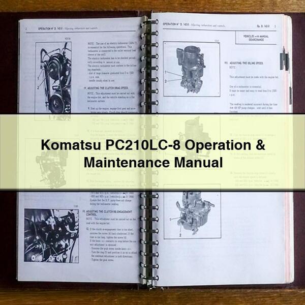 Manuel d'utilisation et d'entretien du Komatsu PC210LC-8