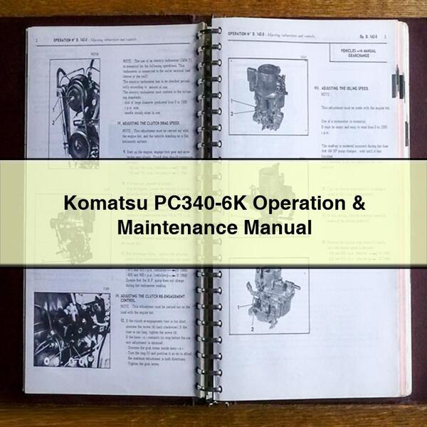 Manuel d'utilisation et d'entretien du Komatsu PC340-6K