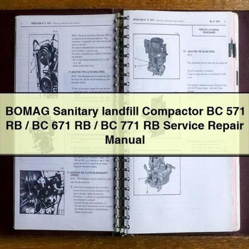 BOMAG Sanitary landfill Compactor BC 571 RB / BC 671 RB / BC 771 RB Service Repair Manual PDF Download