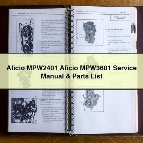 Aficio MPW2401 Aficio MPW3601 Service Manual & Parts List PDF Download