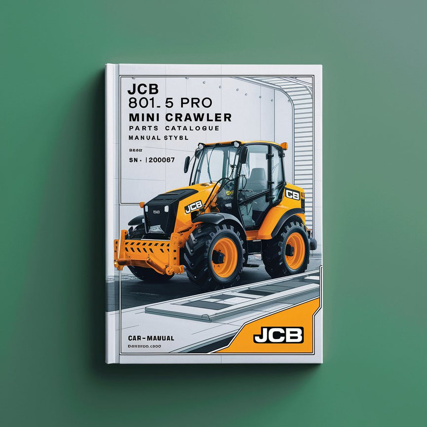 Manual del catálogo de piezas de la miniexcavadora sobre cadenas JCB 801.5 Pro (número de serie: 00730001-00730614)