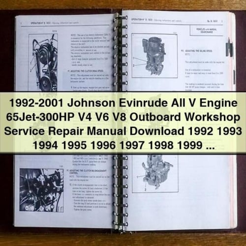 1992-2001 Johnson Evinrude All V Engine 65Jet-300HP V4 V6 V8 Outboard Workshop Service Repair Manual Download 1992 1993 1994 1995 1996 1997 1998 1999 2000 2001 PDF