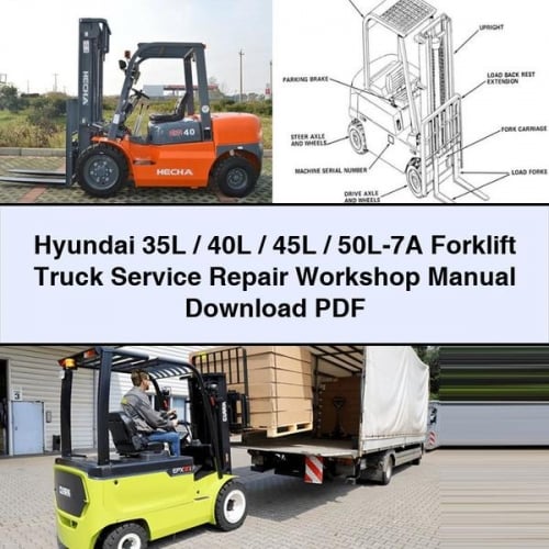 Hyundai 35L / 40L / 45L / 50L-7A Forklift Truck Service Repair Workshop Manual Download PDF