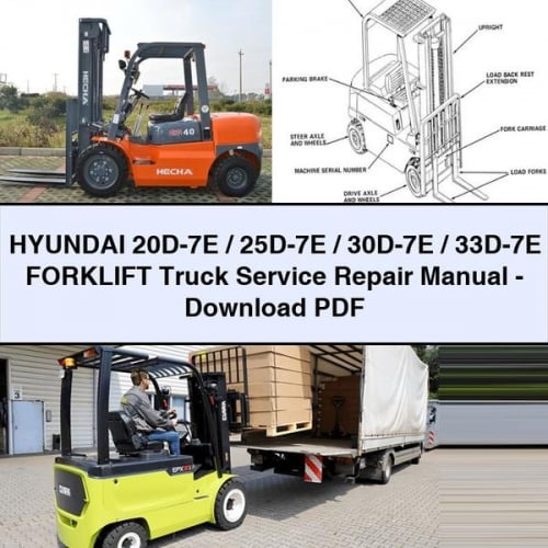 HYUNDAI 20D-7E / 25D-7E / 30D-7E / 33D-7E FORKLIFT Truck Service Repair Manual - Download PDF