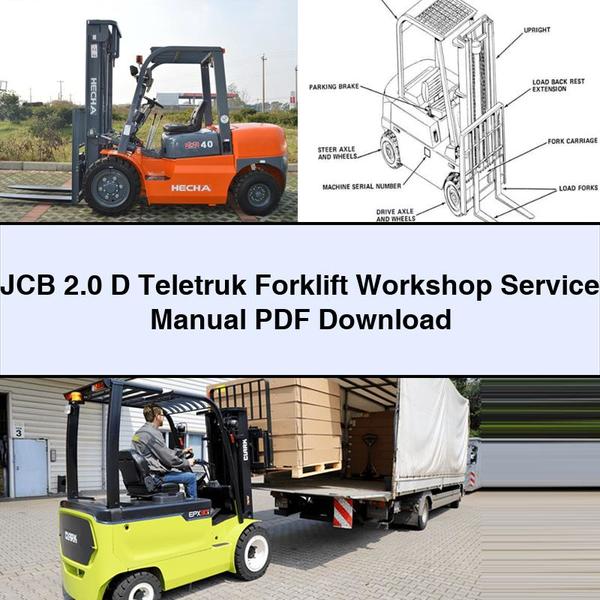 Manual de reparación y servicio del taller de montacargas JCB 2.0 D Teletruk