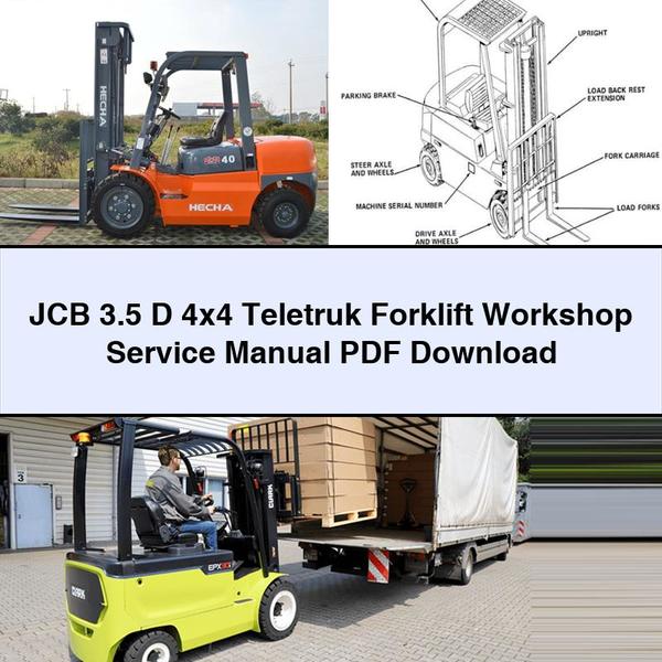 Manual de reparación y servicio del taller de montacargas JCB 3.5 D 4x4 Teletruk