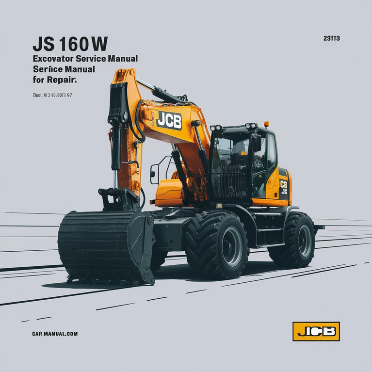 Manual de servicio del taller de excavadora JCB JS 160W para reparación