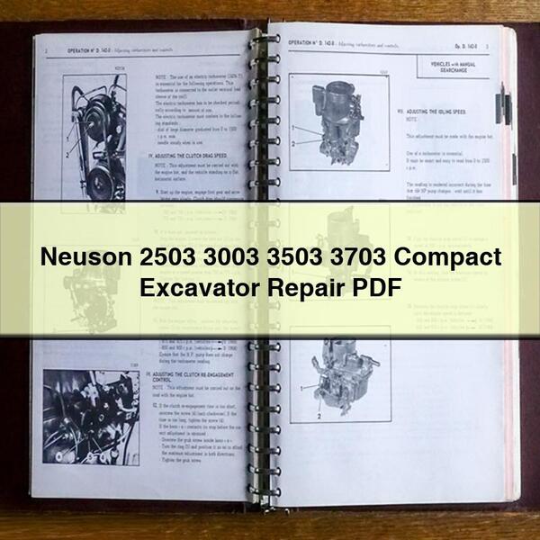 Neuson 2503 3003 3503 3703 Compact Excavator Repair PDF