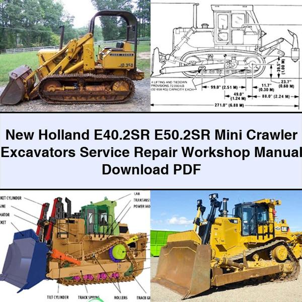 New Holland E40.2SR E50.2SR Mini Crawler Excavators Service Repair Workshop Manual