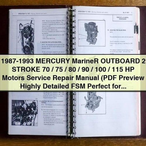 1987-1993 MERCURY MarineR OUTBOARD 2 STROKE 70 / 75 / 80 / 90 / 100 / 115 HP Motors Service Repair Manual (PDF Preview Highly Detailed FSM Perfect for the DIY person) Download