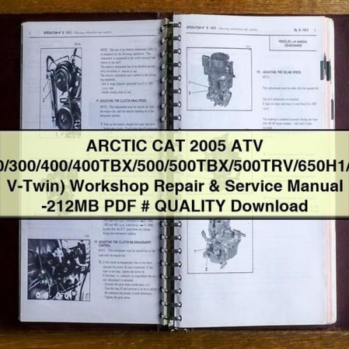 ARCTIC CAT 2005 ATV (200/300/400/400TBX/500/500TBX/500TRV/650H1/650 V-Twin) Workshop Repair & Service Manual -212MB PDF # QUALITY Download